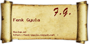 Fenk Gyula névjegykártya